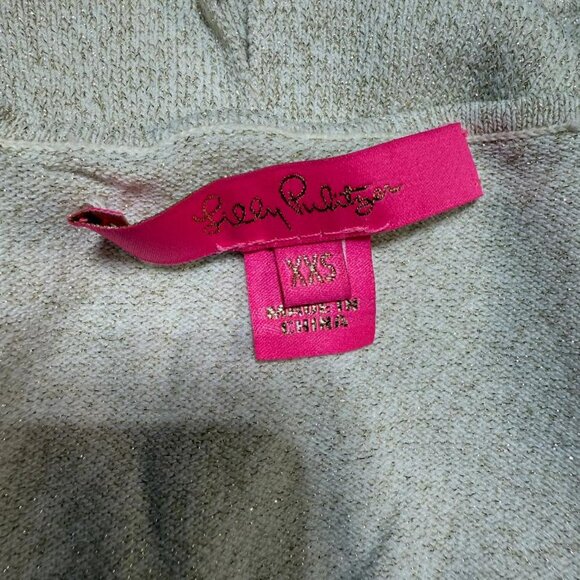 Lilly Pulitzer Ivory Rayon Blend Cold Shoulder Tank Top/Cami Sweater Size: XXS - Picture 3 of 10